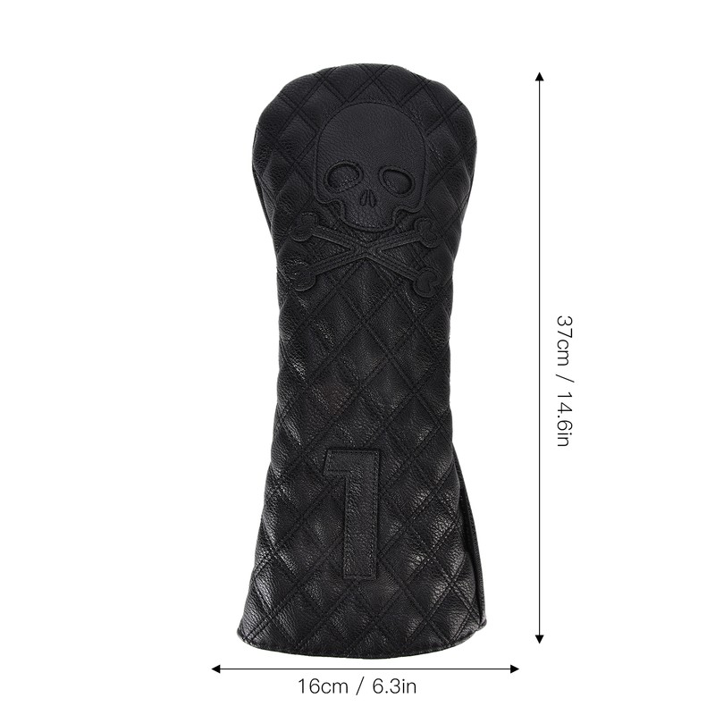 PU Leather Golf Wood Head Covers Waterproof Golf Skull Pattern