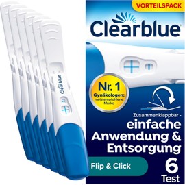 Clearblue Flip & Click Pregnancy Test Value Pack Foldable Easy to Use 6 Tests