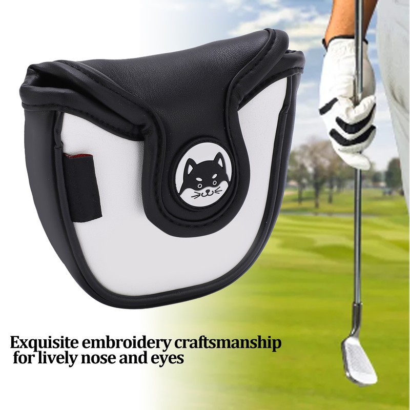PU Leather Golf Putter Head Covers with Magnetic Closure Waterproof