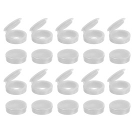 sourcing map 50Pcs Screw Caps, 5.3mm/0.21" ID Screw Snap Covers Washer Flip, PVC Hinged Screw Cover Caps for Covering Screw Heads(Light Grey)