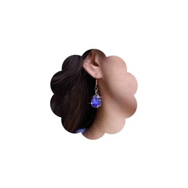 Aneneiceera Boho Teardrop Sapphire Earrings Gold Sapphire Earrings Blue Crystal Earrings Retro Blue Rhinestone Drop Earrings Jewellery for Women and Girls (Blue), Zinc, No Gemstone