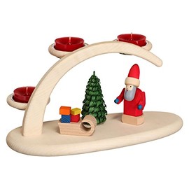 Seiffener Volkskunst German Candle Arch Christmas, Length 25 cm / 10 inch, Natural, Original Erzgebirge SV 15302