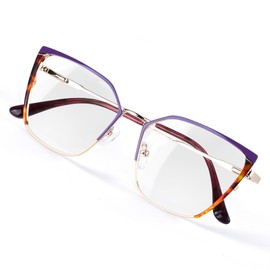 DOERAYMI Blue Blockers Glasses for Women, blue light glasses for women oversized - Stylish Leopard Print, Comfort, and Eye Protection, Purple