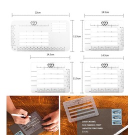 niCWhite Envelop Addressing Guide Stencils Templates Lettering Straight Writing Ruler Guide,4-Pack,for Hand Addressed Envelopes,Thank You Card,Mother's Day,Wedding Party Invitation