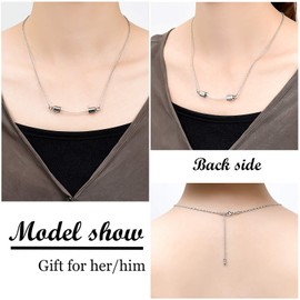 Yinplsmemory Cremation Jewelry Glass Tube Urn Necklace for Ashes Memorial Keepsake Cylinder Urn Jewelry for Ashes for Women Sister