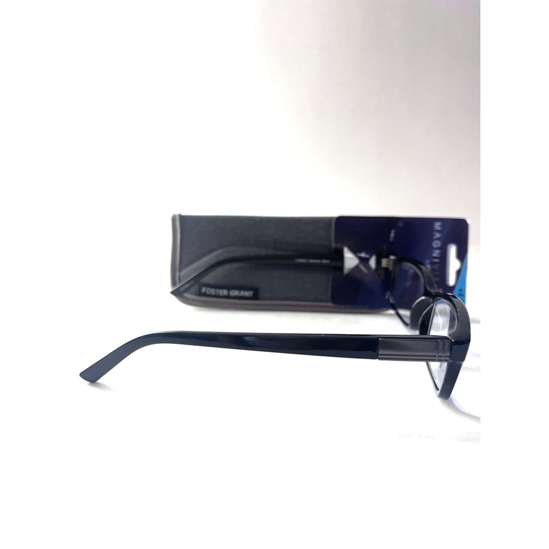 Foster Grant Reading Glasses by Magnavision. Black. Rectangular. Boston. Flexible