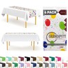 Paquete de 6 caminos de mesa desechables de plástico de alta calidad, 14 x 108 pulgadas. Camino de mesa para cenas y eventos por Grandipity