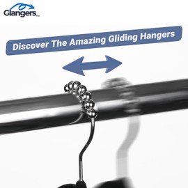 Velvet Clothes Hangers, Innovative Roller Balls Black Velvet Hangers, Felt Hangers for Clothes Shirts, Garments, Non Slip Closet Hangers (Pack of 30)