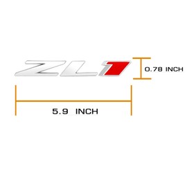 3D Raised Letters ZL1 Emblem Metal Side Rear Door with Adhesive Backing Fits for Chevy Camaro Rs Ss Automotive Decoration(Silver Red)