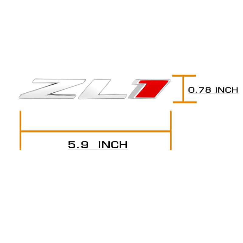 3D Raised Letters ZL1 Emblem Metal Side Rear Door with