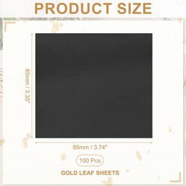 PATIKIL Gold Leaf Sheets for Art 8.5x9.5cm, 100 Pcs Gold Foil Sheet Metallic Leaf Papers for DIY Crafts Resin Furniture Nails Paintings Home Decoration, Black