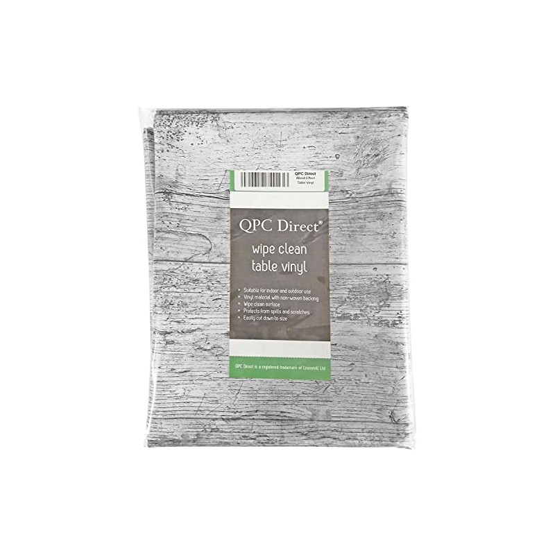 QPC Direct Wooden Plank Rustic Wood Effect Print PVC Oilcloth