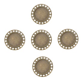 Milisten Jewelry Tray Trinket Tray 5pcs Brooch Setting Round Brooch Clasps Pin Disk Base Pad Bezel Blank Trays for DIY Craft Jewelry Making Supplies 25mm (Antique Cyan) Jewelry Tray Trinket Tray