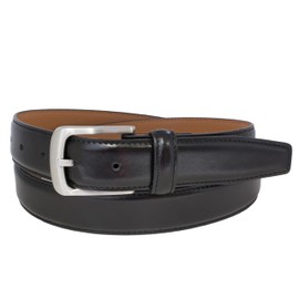 Vince Camuto Belts Men | 32mm Black Belt with Edge Stitch Detailing and a Nickle Finish Belt Buckle | 100% Genuine Leather Belt Tailored for Men | Smooth Leather Finish | Belt Size 32