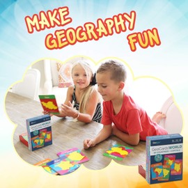 Geotoys GeoCards, World Flash Cards Geography Game, Kid Card Games for Home, School, Countries and Capitals Flash Cards, Kids Game Ages 4 and Up