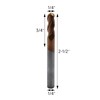 1/4in Ball Nose Solid Carbide End Mill for Aluminum,37 Degree