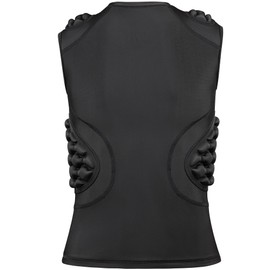 Dialudon Youth Boys Football Padded Compression Shirt Rib Chest Shoulder 5-Pads Protectors Gear for Baseball Basketball Size M