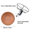 Jealoeur Bird Bath Deck Mounted 12 Inches, Deck Adjustable Steel