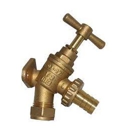 hep® Outdoor Hose Union Garden Bib Tap Outside garden bib Tap with Back plate 15mm inlet x 1/2" Union