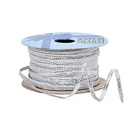 2 1/2" X 10 Yards Glitter Stripes On Satin Wired Ribbon - White/Silver - Roll 1