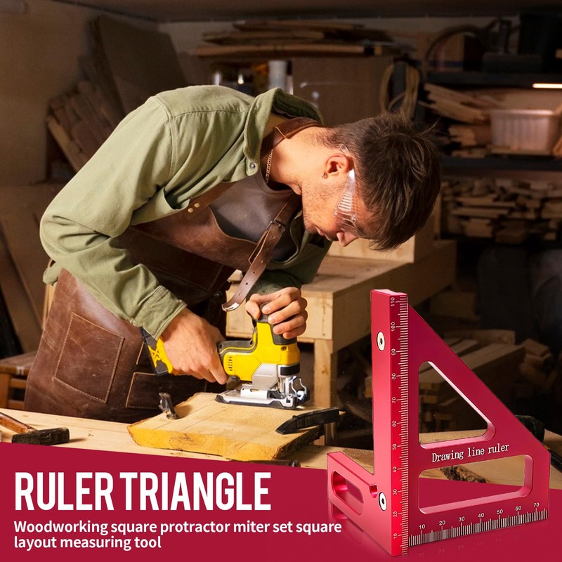 3D Square Protractor, 45/90 Degree Mitre Angle Made of Aluminium