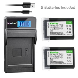 Kastar NP-FW50 Battery & LCD Charger for Sony ILCE-5000 Alpha a5000, ILCE-7 Alpha 7 a7