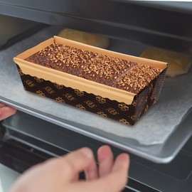 Housoutil 25 Moldes De Pan De Papel Café Rectangular, Papel Para Hornear Moldes, Moldes De Papel Para Pasteles, Pan, Horno, Pan, Panadería