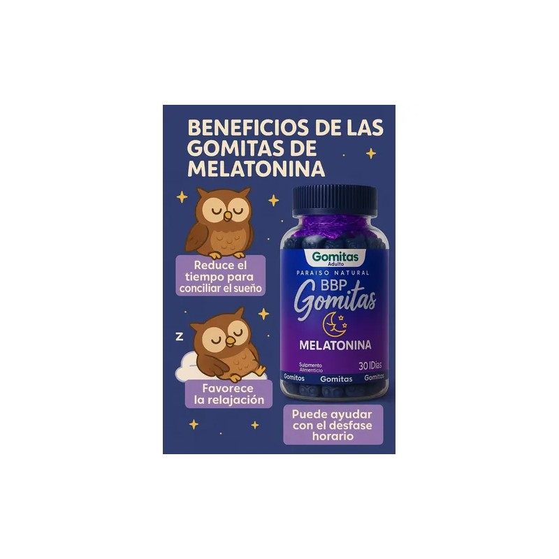 Gomitas Melatonina Bbp 60 Pzs Paraiso Natural Dormir