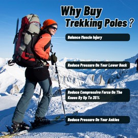 Beedove Ultralight Aluminum Trekking Poles, Hiking Poles with Anti-Shock and Quick Lock System, Collapsible, Telescopic Hiking Sticks for Backpacking Camping, Trekking