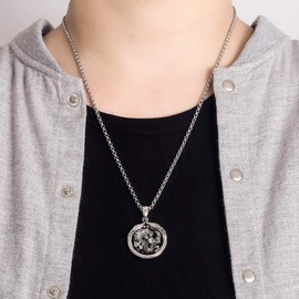 Vintage Style Men's 925 Sterling Silver Necklace Personality Dragon Pendant Box Chain 18 "20" 22 "24" 26 "28" Necklace Chic aAccessories Charm Jewelry (18)