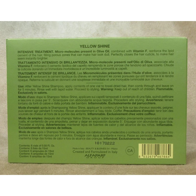 Alfaparf Yellow Shine Intensive Treatment (6 Vials of 0.50 Fl