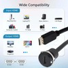 PENGLIN HDMI Panel Mount Extension Cable, HDMI 2.0 Male to