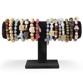 RingsTown T-Bar Bracelet Display Stand for Selling, Jewelry Storage, Bracelet Holder Stand, Earring, Bangle, Jewelry Business Supplies, Watch holder for Women & Men (Black Velvet)