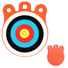 AR500 Steel Target for Shooting 8in Round Sharp with 2/5in Thickness Gong and Included 50pcs Stickers-Neon Orange Color .Brand:Red O