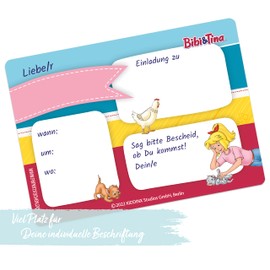 Papierdrachen 12 Birthday Invitations for Children – Bibi and Tina Motif – Birthday Invitations for Your Birthday Party (A6 with Rounded Corners)
