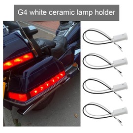 eMagTech 30PCS G4 LED Bulb Socket Halogen Bulb Base 12V Ceramic Lamp Holder Socket G4 Wire Connector Socket Plug Holder Adapter 100mm White