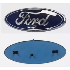 Ford BLUE & CHROME 2005-2014 Ford F150 FRONT GRILLE/ TAILGATE 9 inch Oval Emblem 1PC