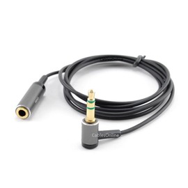 CablesOnline 3ft Slim 3.5mm Stereo Right-Angle Male/Female Headphone Audio Extension Cable (AV-203LR)