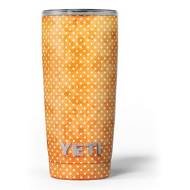 Design Skinz The Orange Grungy Watercolored Polka Dots - Skin Decal Vinyl Wrap Kit Compatible with The Yeti Rambler Cooler Tumbler Cups