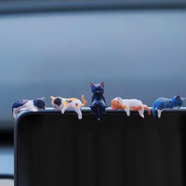 Small Cats Ornament Dashboard Decorations, Cute Cat Car Accessories Interior Dashboard Accessories, Car Dash Decor for Women/Men