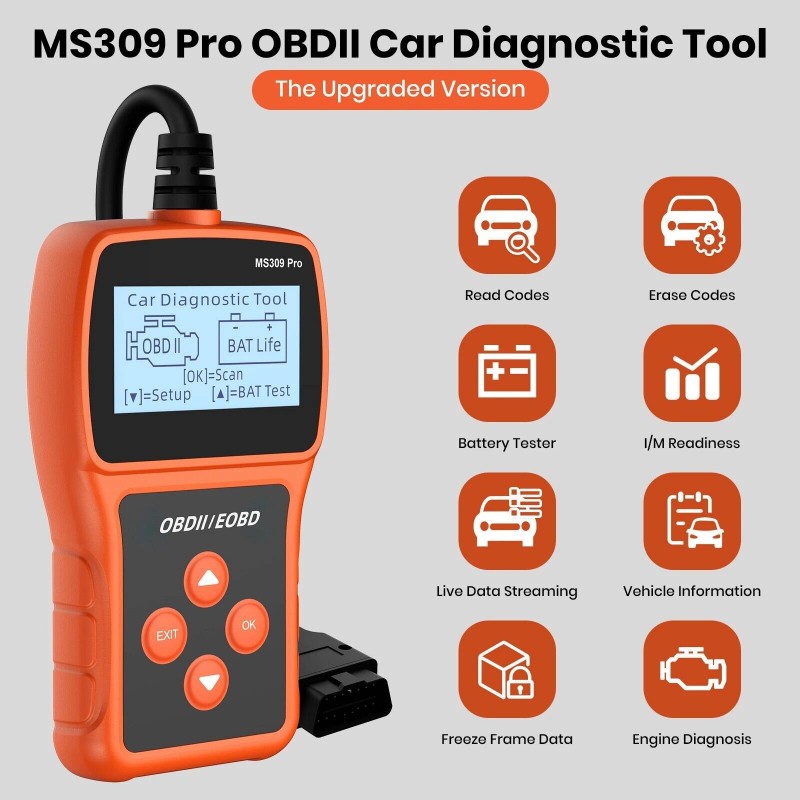 OBD2 Code Reader Automotive OBDII Scanner Car Check Engine Fault
