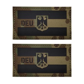 2PCS AliPlus Germany Flag Patches Eagle Emblem IR Infrared Reflective Patches Laser Cut Patch Hook and Loop(CP)