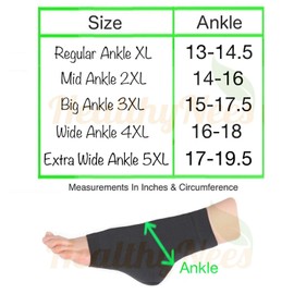 HealthyNees Extra Wide Ankle Big Feet 20-30 mmHg Compression Swelling Foot Pain Circulation Plus Size Sock Open Toe Sleeve (Beige Big Ankle 3XL)