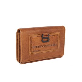 Spikes & Sparrow 021822 RFID Genuine Leather Women's Wallet, RFID Protection Wallet, Purse with Coin Compartment, Wallet with Zip Compartment, Cognac, Standard size, Casual