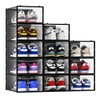 12 Pack Shoe Storage Bins, Clear Plastic Stackable Shoe Organizer