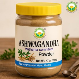 BASIC AYURVEDA Ashwagandha Powder | Support Strength | Stress Relief Herbal Supplement | Immunity | No Additives | Adaptogenic Superfood for Smoothies, Shakes & Wellness | 7.05 Oz (200 gm)