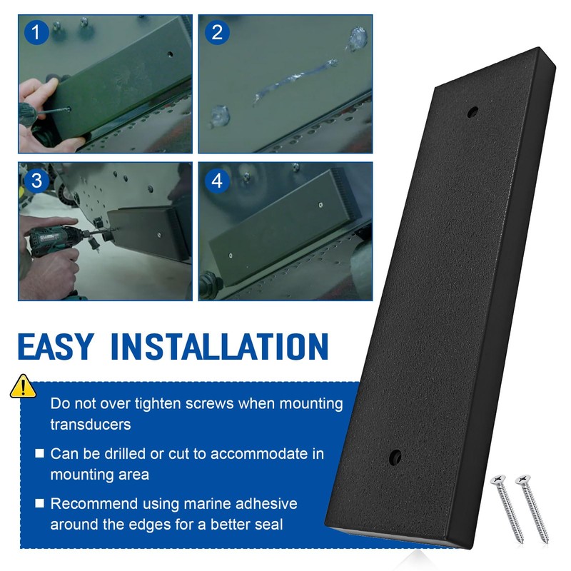 Transducer Mounting Board, Boat Transom Mounting Plate for Fish Finders