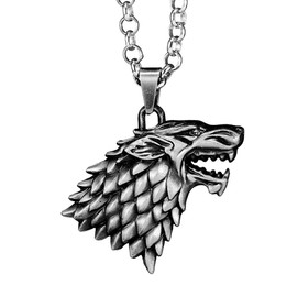 OCARLY Dire Wolf Logo Necklace Direwolf Pendant Winter is Coming Zinc Alloy Family Tag House Badge Totem