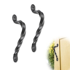 2 Pack 7.5" Black Door Handle - Heavy Duty Decorative Iron Handles - Rustic Metal Handle for Sliding Barn Doors, Gate Pulls, Sliding Barn Doors & Door Pulls - The Hacienda Series