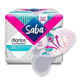 Saba Protectores Diarios Multiestilos Ultradelgados, 28 piezas